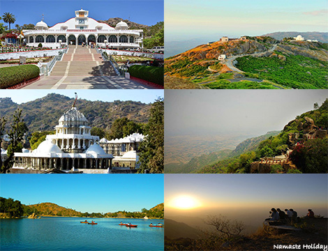 mount abu sightseeing covering prominent attractions such as om shanti bhawan, gurushikhar highest peak of rajashan, dilwara jain temples, honeymoon point, sunset point, and nakki lake